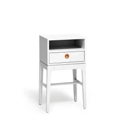 Sängbord-Mavis Höllviken höga ben sängbord, ljusgrå