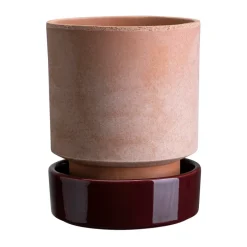 Krukor-Bergs Potter Hoff kruka, Ø14 cm, Raw Rosa-Deep Burgundy