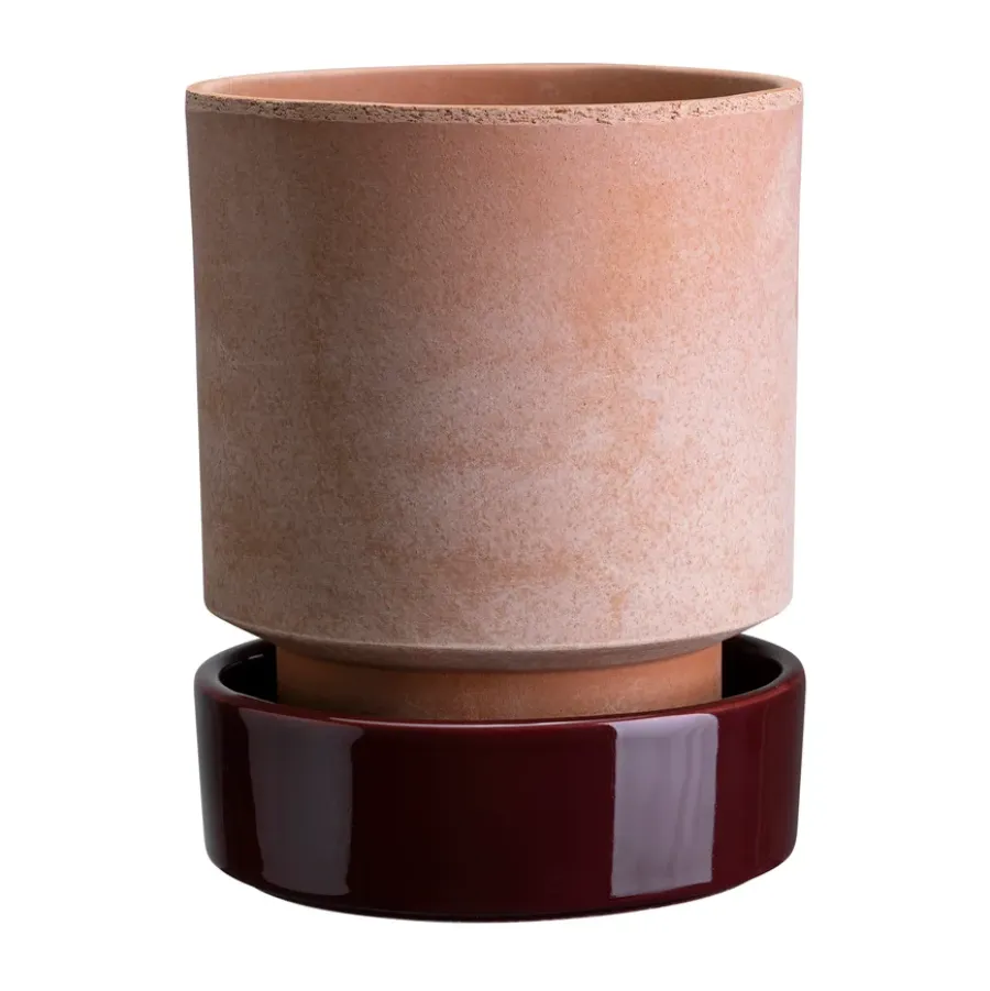 Krukor-Bergs Potter Hoff kruka, Ø14 cm, Raw Rosa-Deep Burgundy