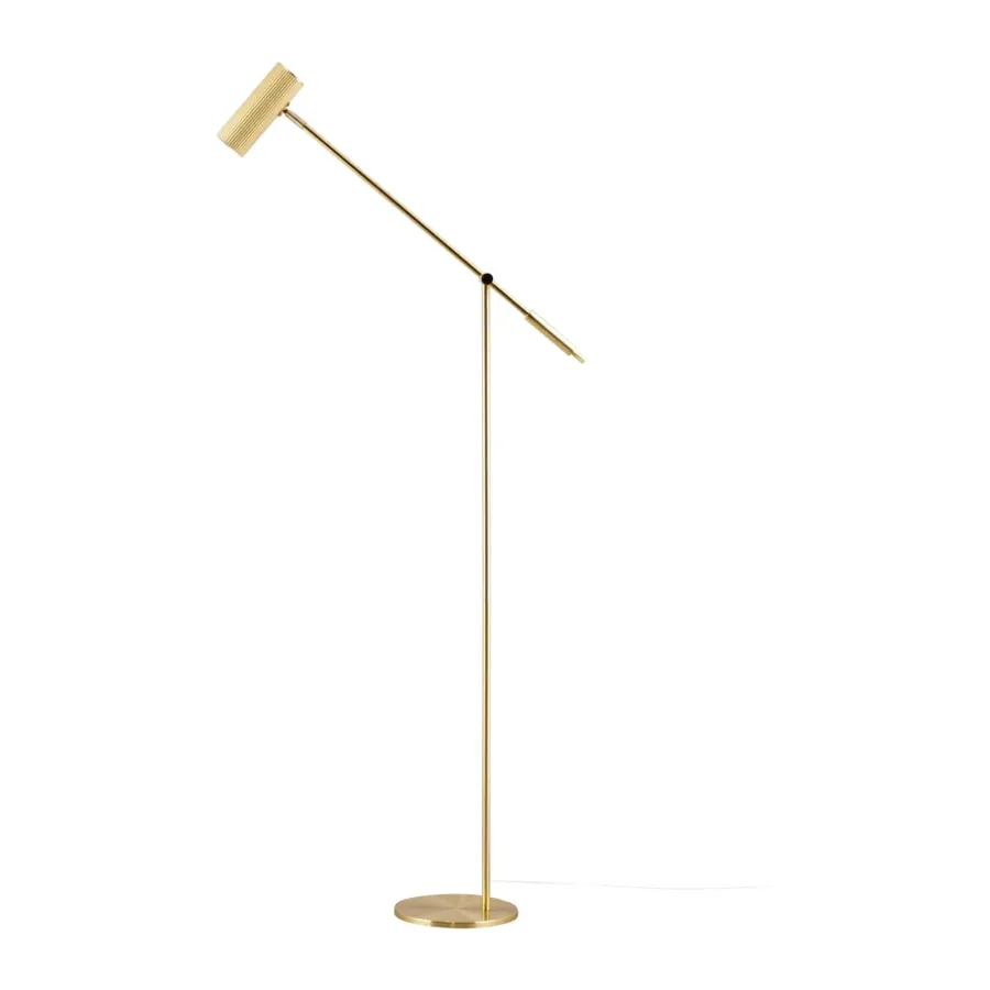 Läslampor|Golvlampor-Globen Lighting Hubble Read golvlampa, Borstad mässing