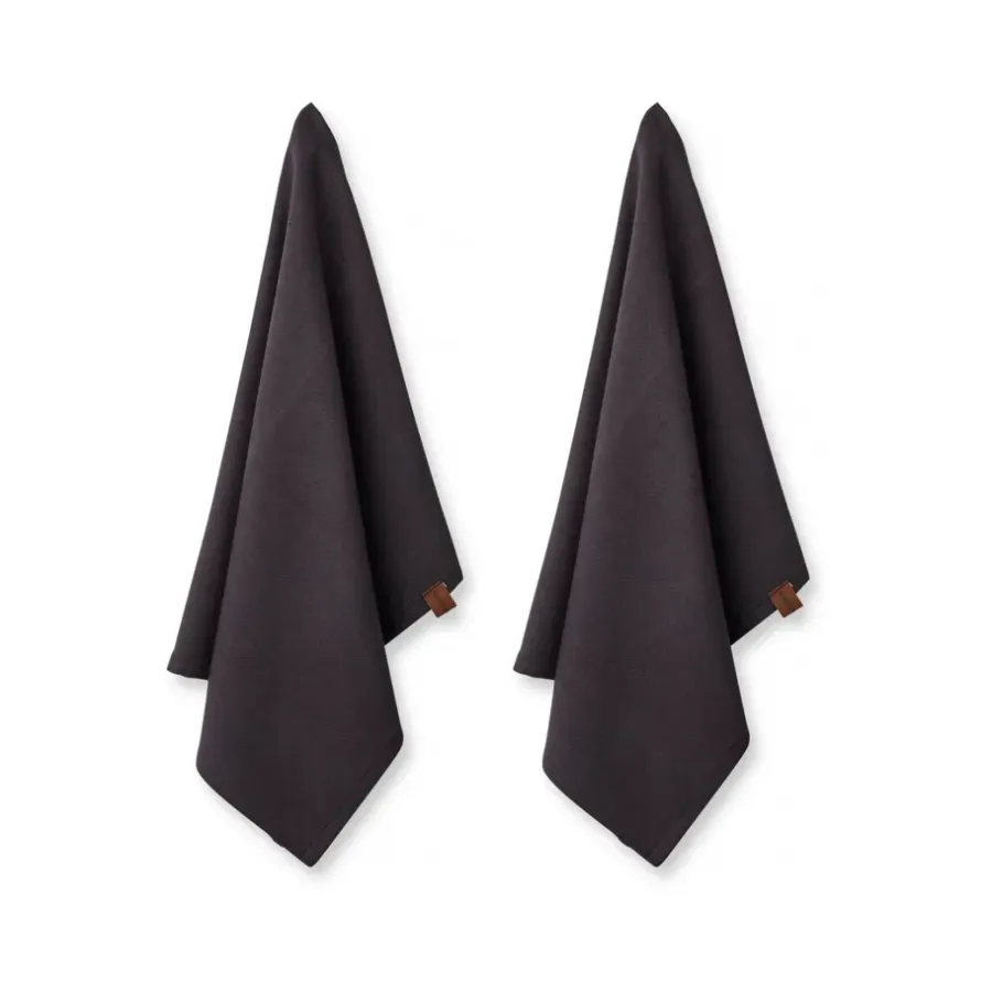 ekologisk kökshandduk 45x70 cm 2-pack, Coal^Humdakin Hot