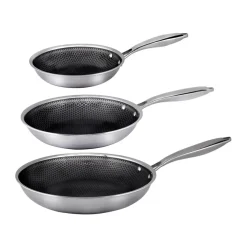 Grytset & Kastrullset-Hâws Santo hybrid coating stekpanneset 3 delar, Rostfritt stål