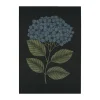 Hydrangea kökshandduk 48x70 cm, Svart-blå^Ekelund Linneväveri Online