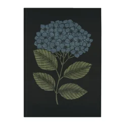Hydrangea kökshandduk 48x70 cm, Svart-blå^Ekelund Linneväveri Online