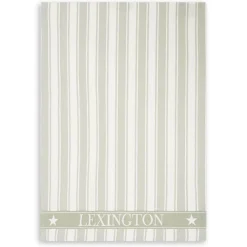 Icons Waffle Striped kökshandduk 50x70 cm, Sage green-white^Lexington Sale