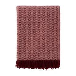 Ullplädar & Ullfiltar-Klippan Yllefabrik Ilse ullpläd 130x200 cm, Rust-pink