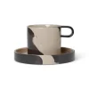 Inlay kopp med fat, Sand-brown^Ferm Living New