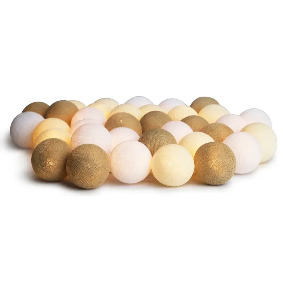 Ljusslingor & Dekorationsbelysning-Irislights Creamy White, 35 bollar