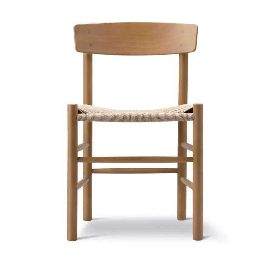 Stolar-Fredericia Furniture J39 stol, Vintage lacquered-flätad natur