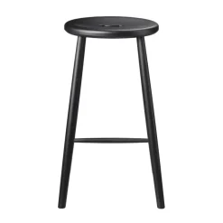 Barstolar-FDB Møbler J27C Counter barstol, Beech black painted