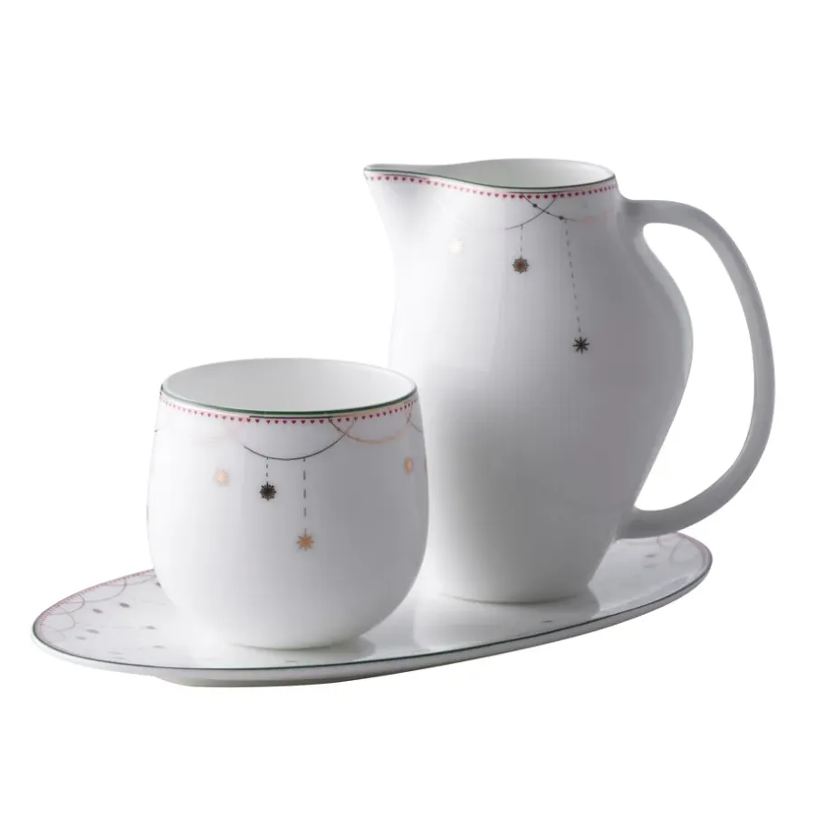 Mjölkkannor-Wik & Walsøe Julemorgen socker-mjölkset, 1 set