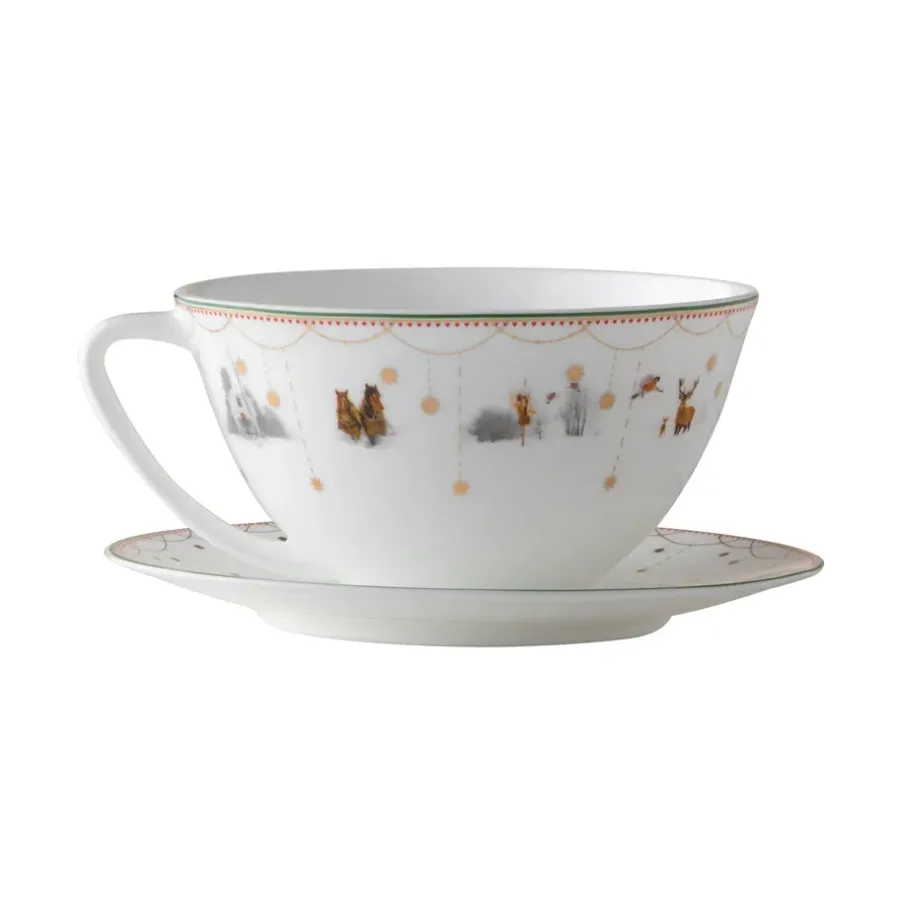 Julemorgen Story tekopp med fat, Vit-multi^Wik & Walsøe Sale