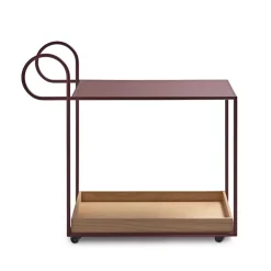 Serveringsvagnar & Rullvagnar-KLONG Julius Serveringsvagn, röd, ekbricka