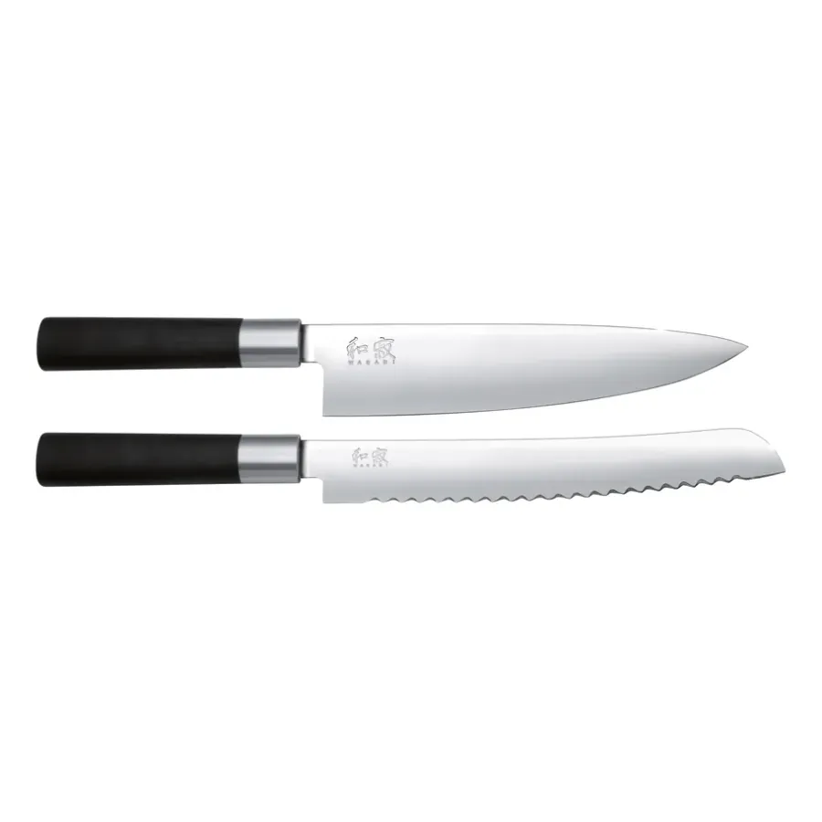 Wasabi Black bröd- & kockkniv set, 2 delar^KAI Sale