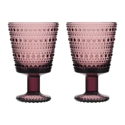 Kastehelmi dricksglas på fot 26 cl 2-pack, Ljung^Iittala Hot