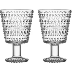 Kastehelmi dricksglas på fot 26 cl 2-pack, Klar^Iittala Clearance