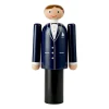 Träfigurer-Kay Bojesen Denmark Kay Bojesen brudgum, Blå-svart-vit, 18 cm