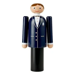 Träfigurer-Kay Bojesen Denmark Kay Bojesen brudgum, Blå-svart-vit, 18 cm