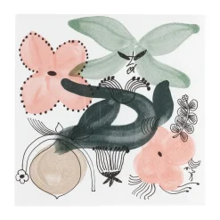 Servetter-Arabia Kukkamaa pappersservett 33x33 cm 20-pack, Grön