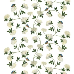 Kungsfiskaren tyg, vit^Arvidssons Textil Online