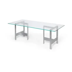 Lager matbord 90x200 cm, Glass-aluminium^Ferm Living New