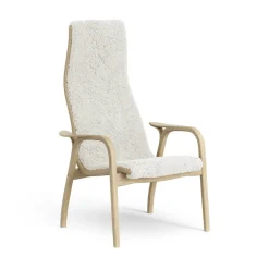 Lamini barnfåtölj lackad ek/fårskinn, Offwhite (vit)^Swedese Discount