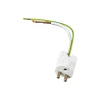 Lampkontakt, vit, med kabel 14 cm, jordad^Airam Discount
