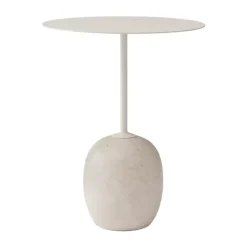 Avlastningsbord & Sidobord-&Tradition Lato bord LN8, Ivory white-Crema diva marble