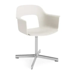 Kontorsstolar & Skrivbordsstolar-HAY Layout Armchair 231 kontorsstol, Cream white-polerad aluminium 4 star swivel base