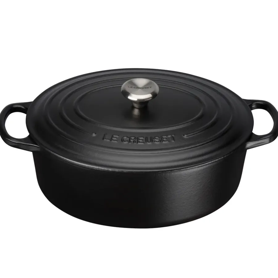 Gjutjärnsgrytor|Grytor-Le Creuset Signature oval gryta 4,1 l, Matte Black