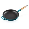 Gjutjärnspannor-Le Creuset Signature stekpanna trähandtag 28 cm, Deep Teal