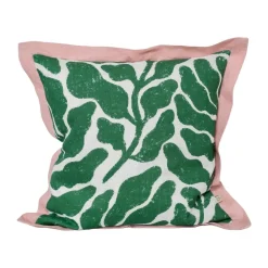 Leaves kuddfodral konstraterande vinge 48x48 cm, Green-pink^Fine Little Day Hot