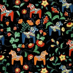 Leksand tyg, svart^Arvidssons Textil Best