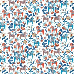 Leksand vaxduk, Blå-orange^Arvidssons Textil New