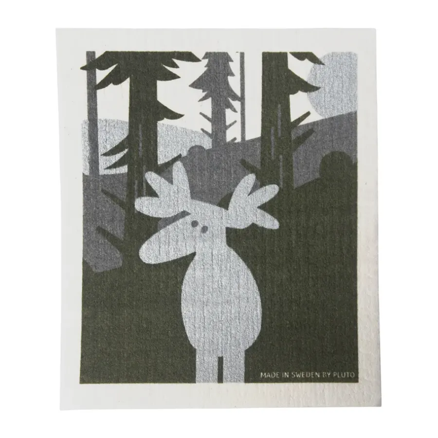 Disktrasor & Diskborstar-Pluto Design Älg disktrasa 17.2x20 cm, Grön-silver-vit