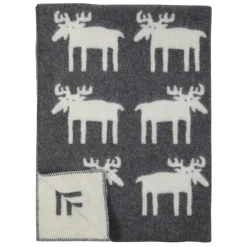 Ullplädar & Ullfiltar-Klippan Yllefabrik Älg ullfilt, grå, 130 x 180 cm