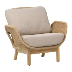 Loungemöbler·Loungefåtöljer & Utefåtöljer|Loungefåtöljer & Utefåtöljer-Brafab Lily fåtölj, Twist straw-plush wheat