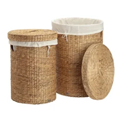 Förvaringskorgar-Dixie Lily tvättkorg rund 2 delar, Natural