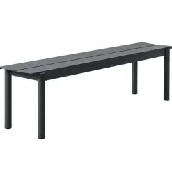 Trädgårdssoffor & Trädgårdsbänkar-Muuto Linear steel bench bänk 170x34 cm, Black