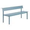 Trädgårdssoffor & Trädgårdsbänkar|Loungemöbler·Loungesoffor-Muuto Linear Steel bänk med ryggstöd, Pale blue, 170x34 cm