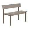 Loungemöbler·Loungesoffor|Loungesoffor-Muuto Linear Steel bänk med ryggstöd, Taupe, 110x34 cm