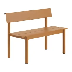 Linear Steel bänk med ryggstöd, Burnt orange, 110x34 cm^Muuto Hot