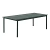 Utebord·Matbord Utomhus|Matbord Utomhus-Muuto Linear steel table bord 220x90 cm, Dark green (RAL 6012)
