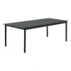 Utebord·Matbord Utomhus|Matbord Utomhus-Muuto Linear steel table bord 220x90 cm, Black (RAL 7021)