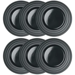 Mattallrikar-NJRD Lines tallrik Ø27 cm 6-pack, Mörkgrå