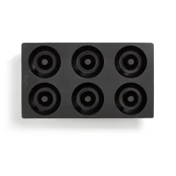 Kakformar & Pepparkaksformar-Lékué donutsform silikon 6 st, Svart