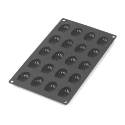 Kakformar & Pepparkaksformar-Lékué madeleinesform mini silikon 20 st, Svart