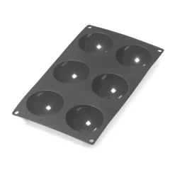 Kakformar & Pepparkaksformar-Lékué silikonform halvklot 6 st, Svart