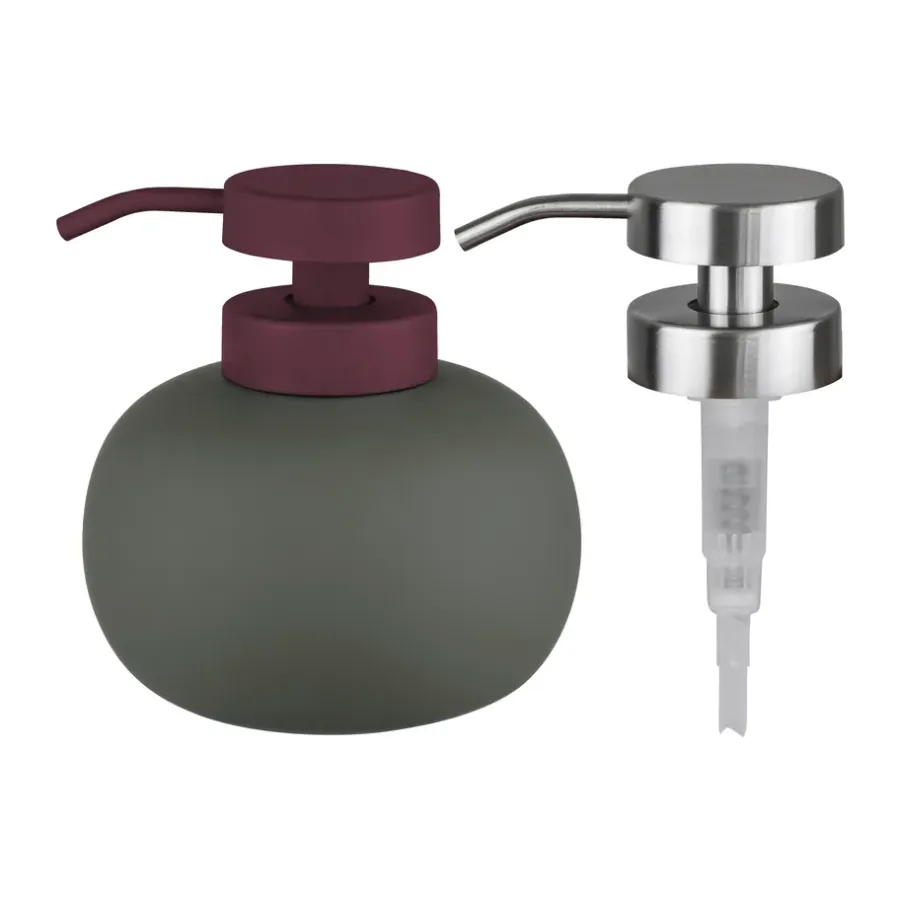 Tvålpumpar, Tvålkoppar & Tvålfat-Mette Ditmer Lotus play tvålpump låg, inkl 2 pumphuvuden, Dark olive