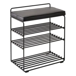 Pallar-Maze Lower East Seat hylla-pall 50x28x58 cm, Black-black leather